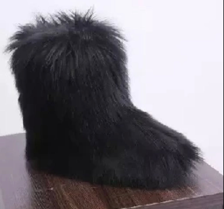 Black Fur Boots