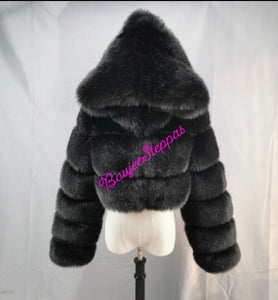 Black fur coat
